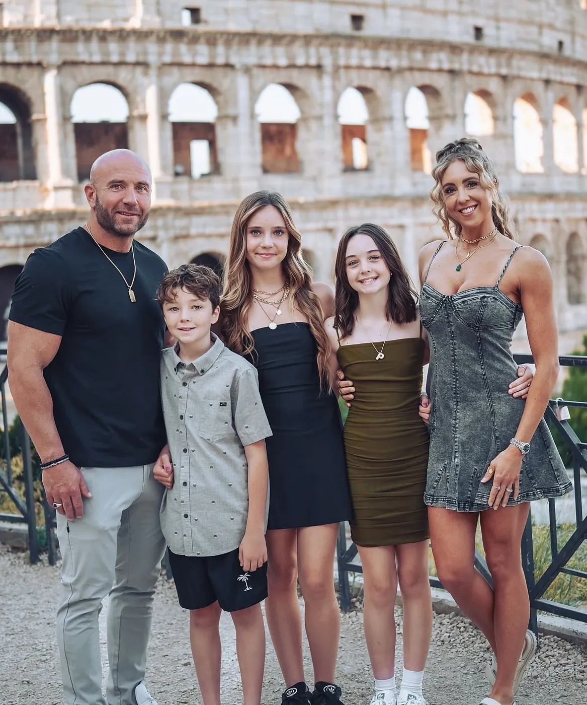Dallas Langston and his family at the Colosseum
