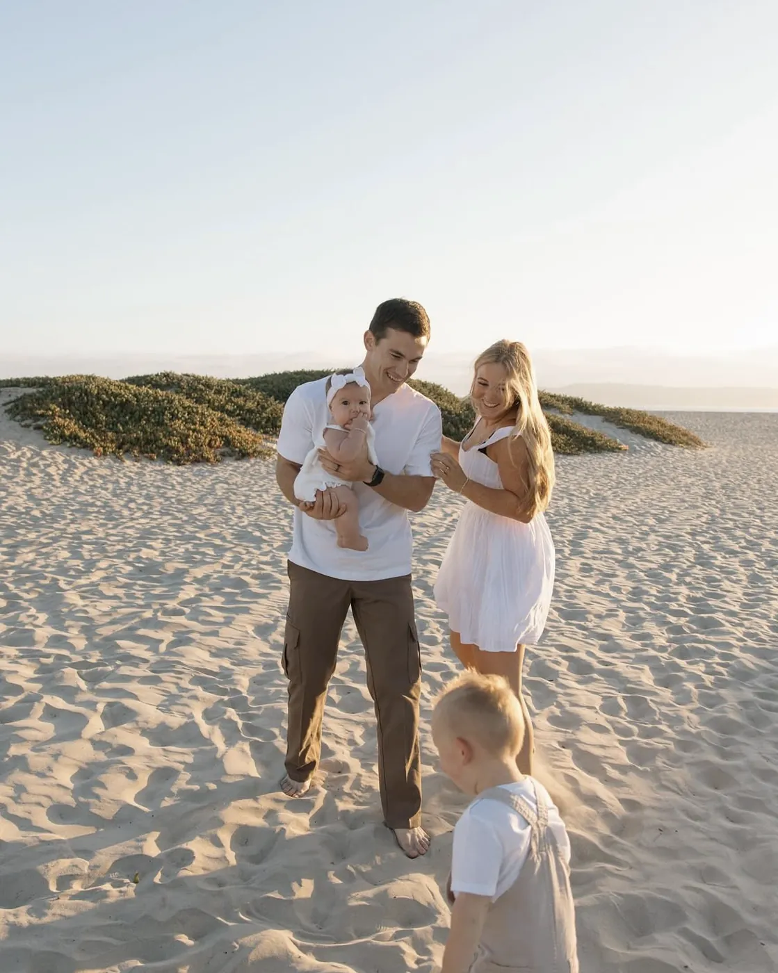 Tate Langston and his family on the beach